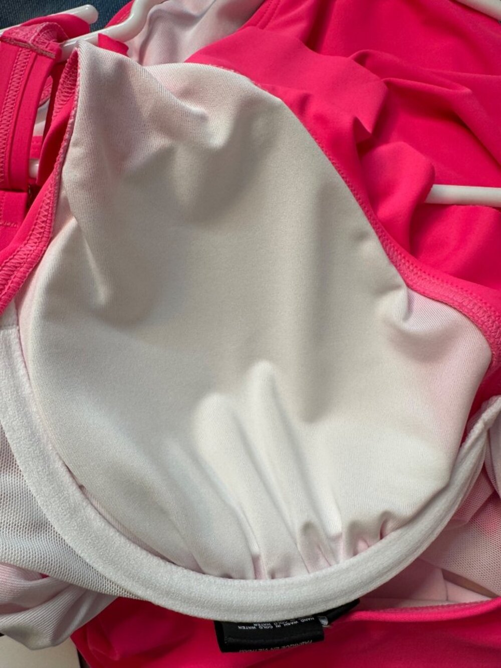 DKNY Ruffle Pink One Piece Swim Size 12 Pink NWT Underwire Ruched - Picture 6 of 10